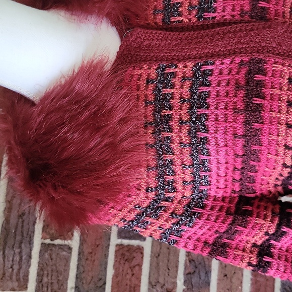 Nic+Zoe Chunky Snap Cardigan Faux Fur Collar Size Large - Picture 2 of 9